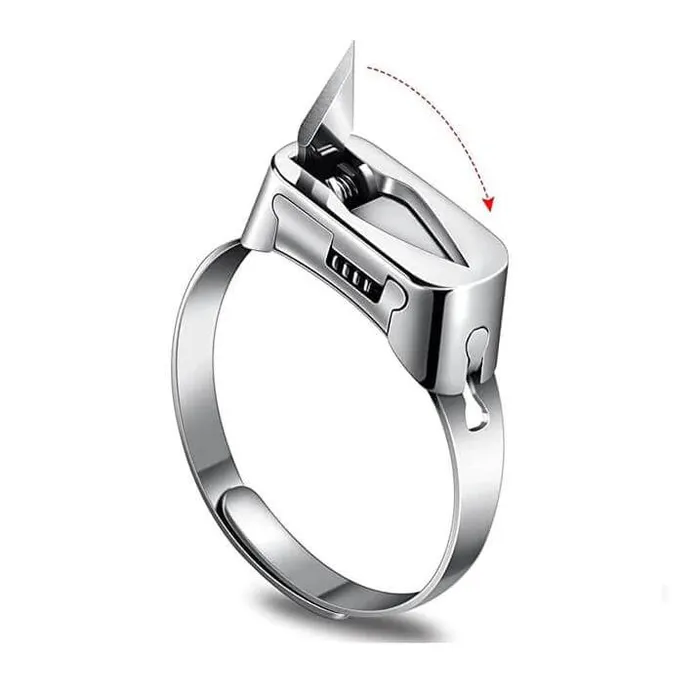 worldnetgifts Rings Self Defense Hidden Knife Ring Outdoor Multifuction Ring