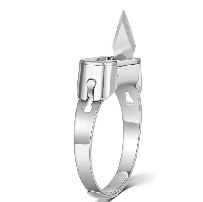 worldnetgifts Rings Self Defense Hidden Knife Ring Outdoor Multifuction Ring