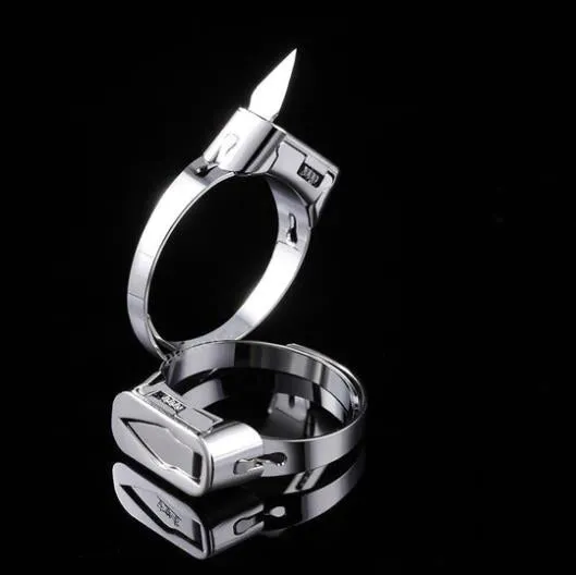 worldnetgifts Rings Self Defense Hidden Knife Ring Outdoor Multifuction Ring