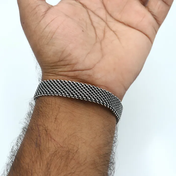 Bracelets TRIBAL ORNAMENTS 925 Sterling silver handmade solid mens vintage design chain bracelet flexible bracelet unisex jewelry from india sbr753