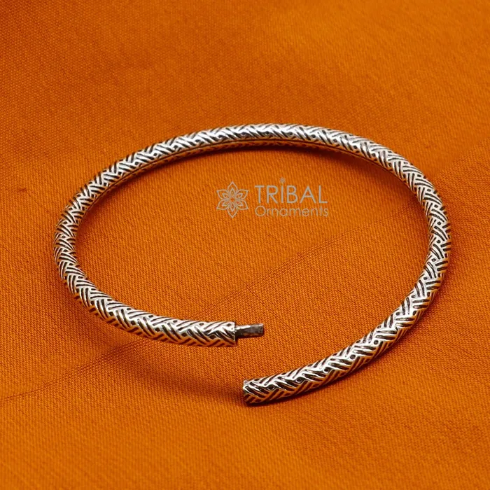 Pure 925 sterling silver unique vintage style bangle bracelet kada excellent classical gifting bangle mens or girls ethnic jewelry nsk671 TRIBAL ORNAMENTS Bracelets Pure 925 sterling silver unique vintage style bangle bracelet kada excellent classical gifting bangle mens or girls ethnic jewelry nsk671 TRIBAL ORNAMENTS Bracelets