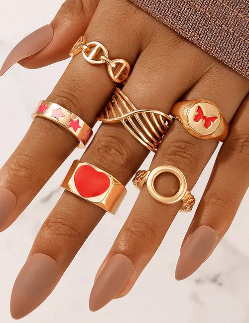 Rings RS85 Gold 6 pc Ring Set 02
