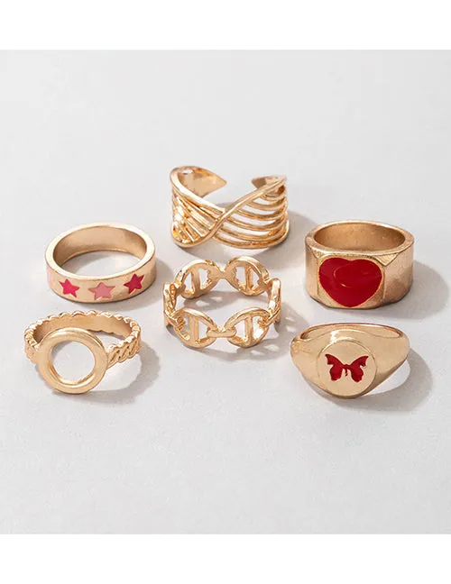 Rings RS85 Gold 6 pc Ring Set 02