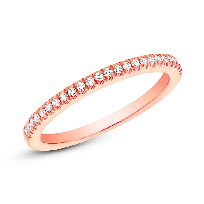 14K Rose Gold Diamond Band Wedding Bands Rings