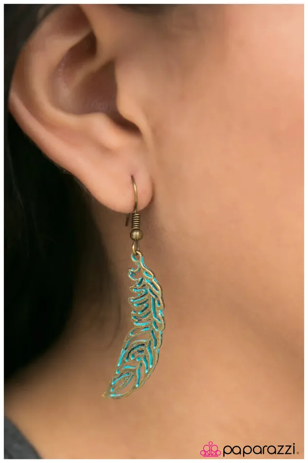 Earrings Paparazzi Earring I Wish I Could Fly Blue Paparazzi Jewelry