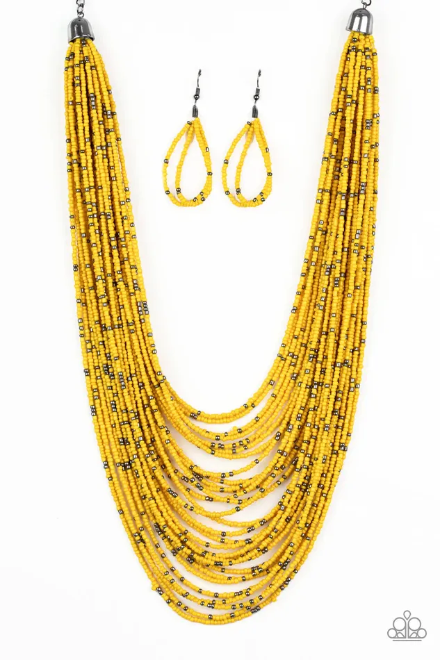 Necklaces Paparazzi Necklace Rio Rainforest Yellow Paparazzi Jewelry