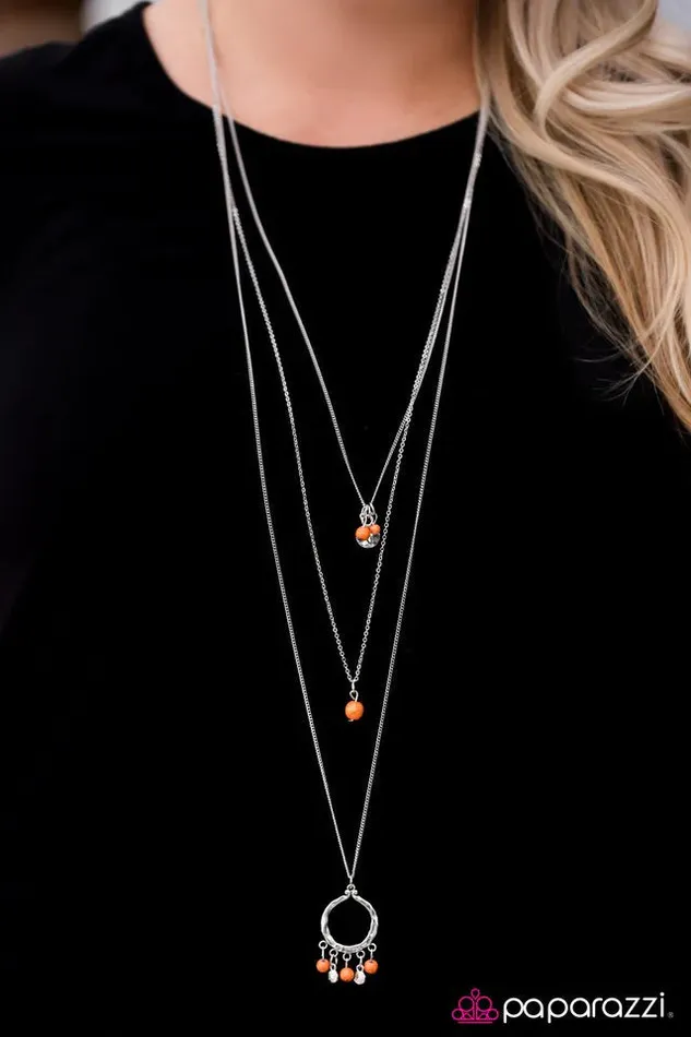 Necklaces Paparazzi Necklace Texas Tempest Orange Paparazzi Jewelry