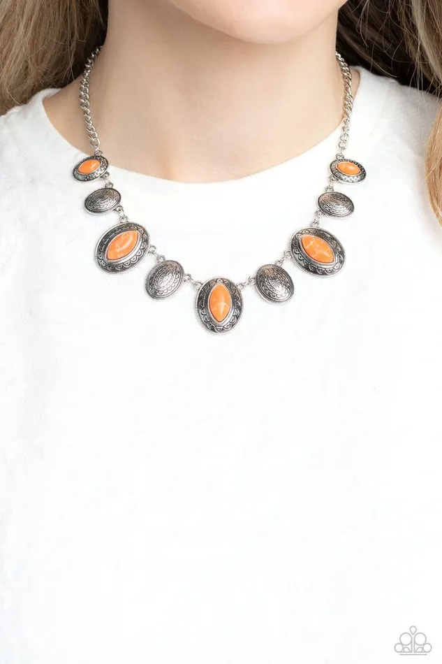 Necklaces Paparazzi Necklace Textured Trailblazer Orange Paparazzi Jewelry
