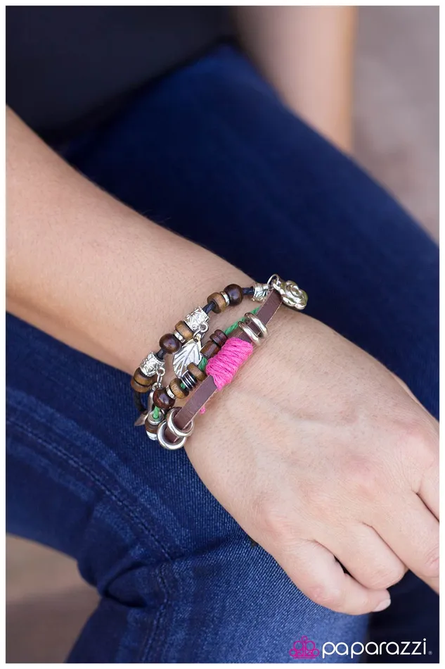 Paparazzi Jewelry Paparazzi Bracelet Wonderfully Woodstock Pink Bracelets