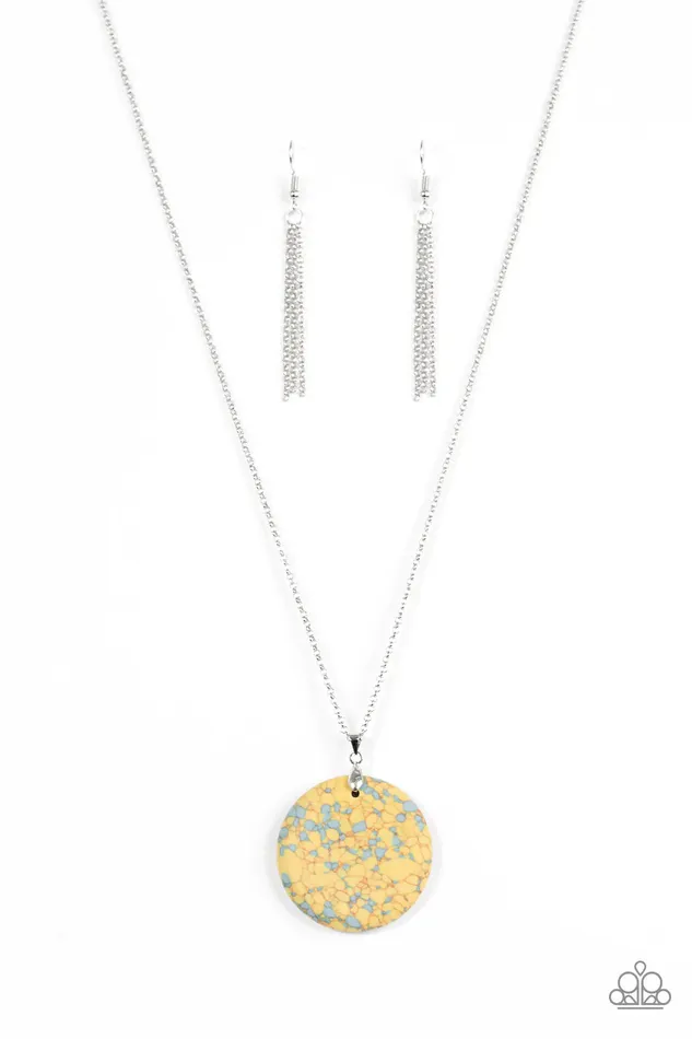 Paparazzi Necklace Back To Earth Yellow Paparazzi Jewelry Necklaces