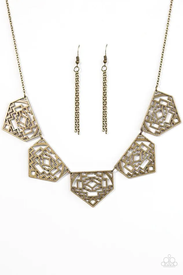 Paparazzi Necklace Hacienda Heights Brass Paparazzi Jewelry Necklaces