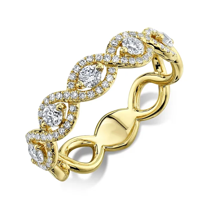 Rings Meierotto Jewelers 14K Yellow Gold Fancy Infinity Design Diamond Ring Rings Meierotto Jewelers 14K Yellow Gold Fancy Infinity Design Diamond Ring