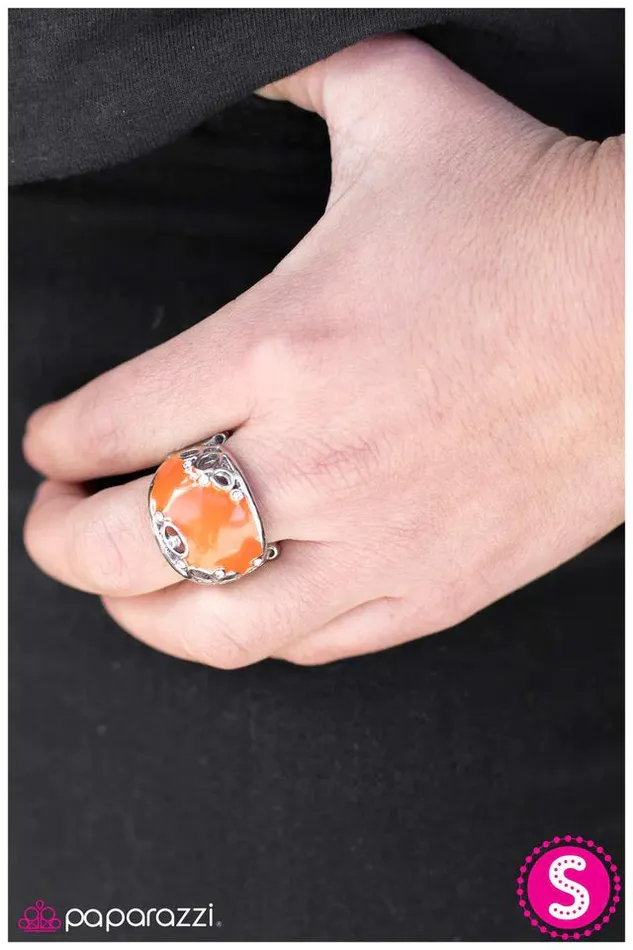 Rings Paparazzi Ring Good Vibrations Orange Paparazzi Jewelry
