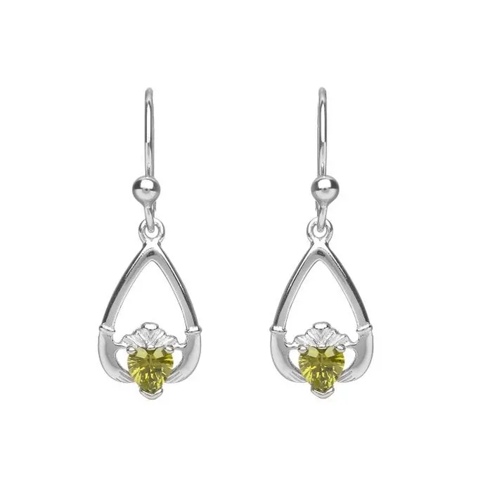 Boru Jewelry Boru Jewelry Sterling Silver AugustPeridot Birthstone Claddagh CZ Earrings Earrings Boru Jewelry Boru Jewelry Sterling Silver AugustPeridot Birthstone Claddagh CZ Earrings Earrings
