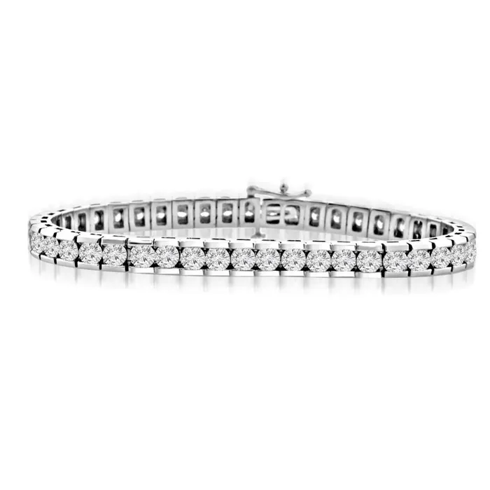 Bracelets GB Sparkling Round Cut 675 Carats Natural Earth Mined Diamonds Channel Set Bracelet WG 14K Bracelets GB Sparkling Round Cut 675 Carats Natural Earth Mined Diamonds Channel Set Bracelet WG 14K