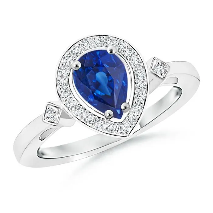 Ceylon Sapphire Natural Earth Mined Diamonds 320 Carats Ring White Gold 14K GB Rings Ceylon Sapphire Natural Earth Mined Diamonds 320 Carats Ring White Gold 14K GB Rings