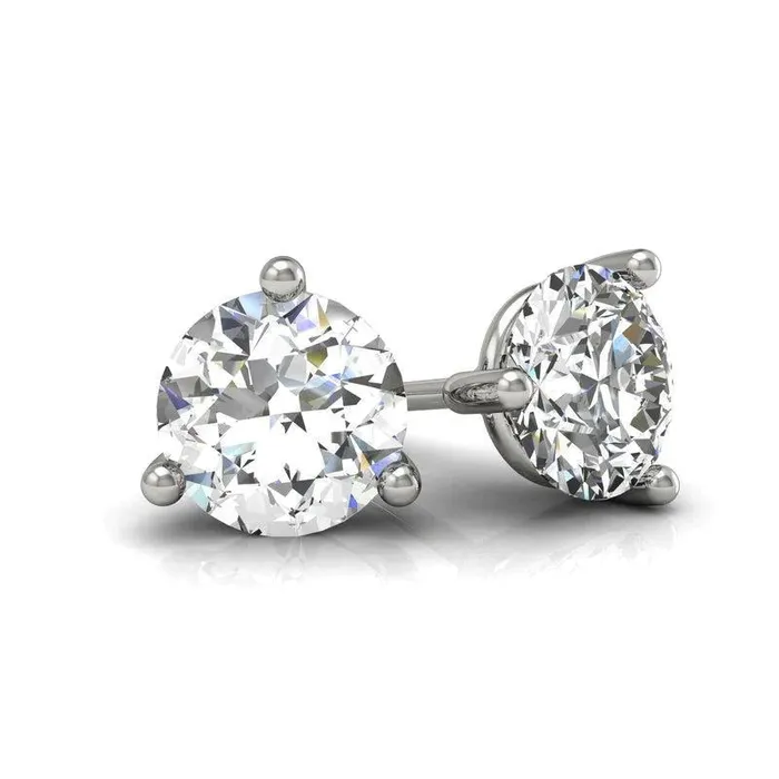 Earrings GB Women Stud Earring 2 Ct 3 Prong Setting Round Natural Earth Mined Diamond Solitaire WG Earrings GB Women Stud Earring 2 Ct 3 Prong Setting Round Natural Earth Mined Diamond Solitaire WG