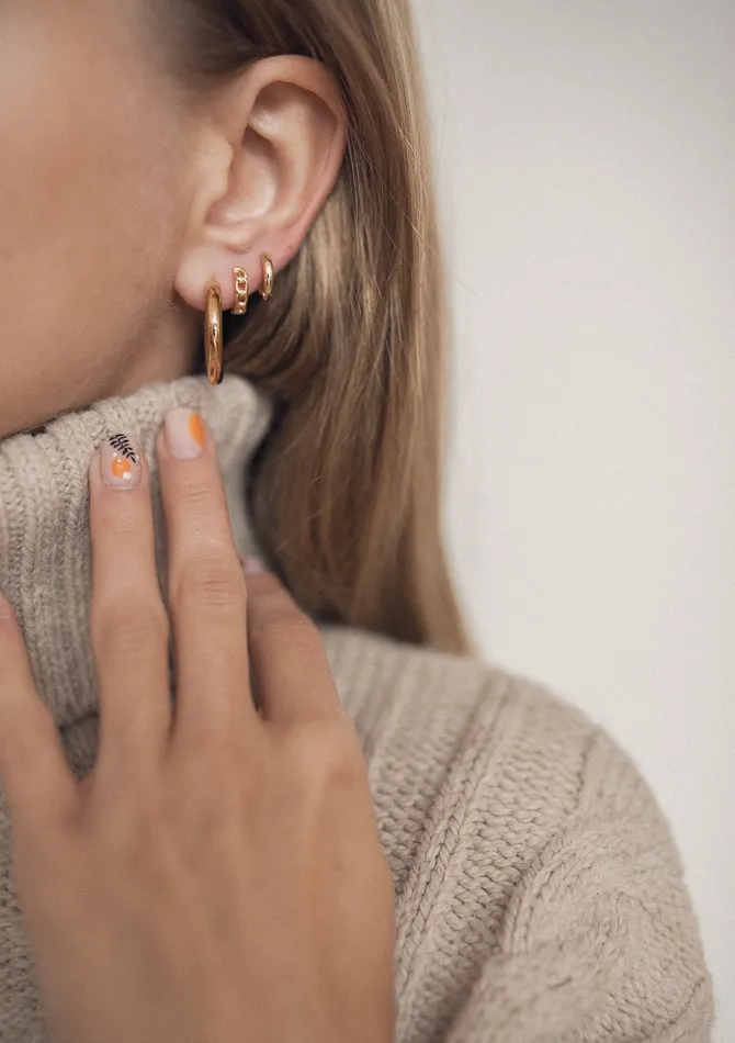 Earrings Mid Round Hoop Earrings Gold Hey Happiness Earrings Mid Round Hoop Earrings Gold Hey Happiness