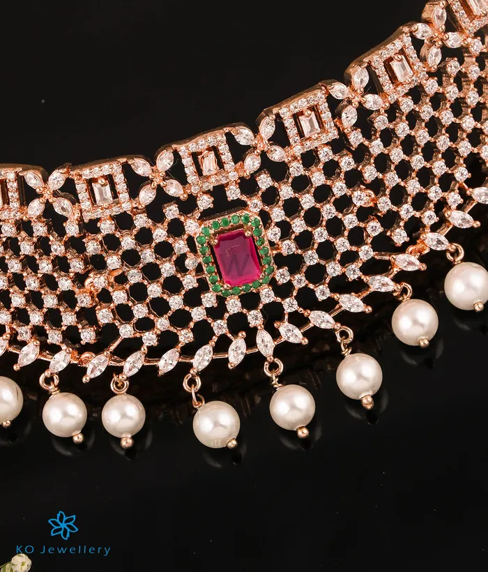 Earrings The Royal Sparkle Silver Rosegold Necklace Earrings Imported