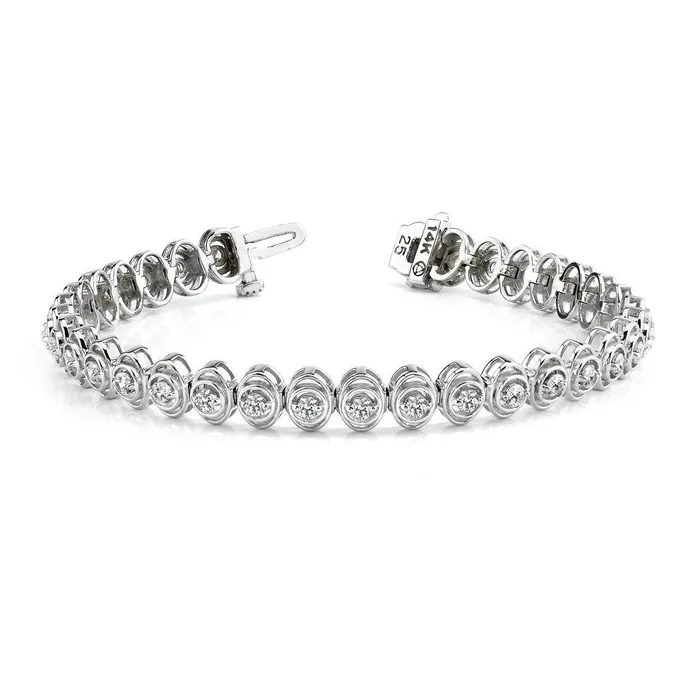 GB Bracelets 660 Carats Round Cut Natural Earth Mined Diamond Link Bracelet White Gold 14K Jewelry GB Bracelets 660 Carats Round Cut Natural Earth Mined Diamond Link Bracelet White Gold 14K Jewelry
