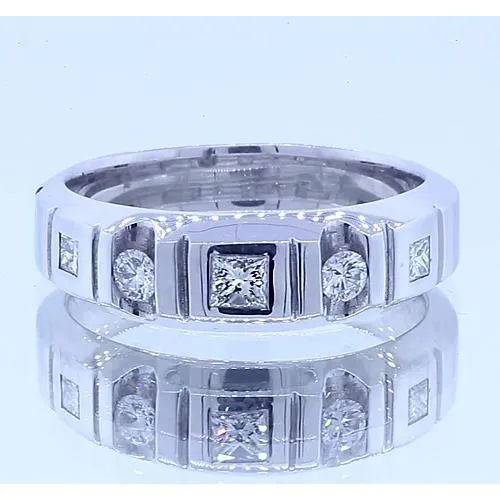 GB Rings Anniversary Band Princess Round Natural Earth Mined Diamonds White Gold 14K 1 Carat GB Rings Anniversary Band Princess Round Natural Earth Mined Diamonds White Gold 14K 1 Carat