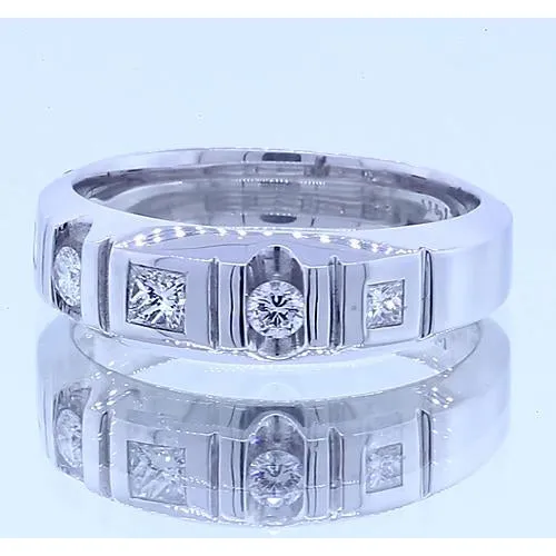 GB Rings Anniversary Band Princess Round Natural Earth Mined Diamonds White Gold 14K 1 Carat GB Rings Anniversary Band Princess Round Natural Earth Mined Diamonds White Gold 14K 1 Carat