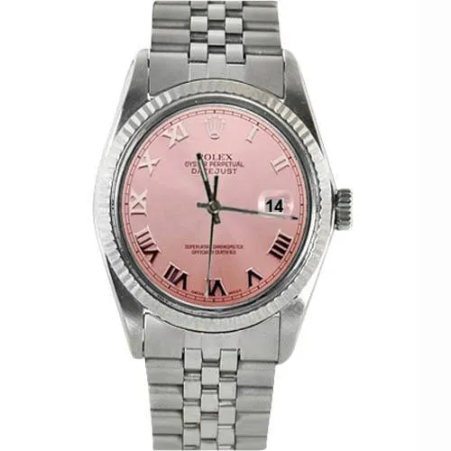 GB Watches Rolex Pink Roman Dial Datejust Rolex Watch Fluted Bezel Ss Jubilee QUICK SET GB Watches Rolex Pink Roman Dial Datejust Rolex Watch Fluted Bezel Ss Jubilee QUICK SET