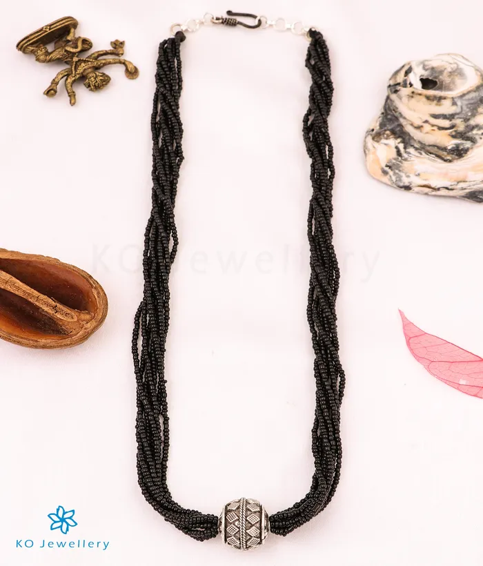 JP Nagar Necklaces The Aarna Silver Beads Necklace