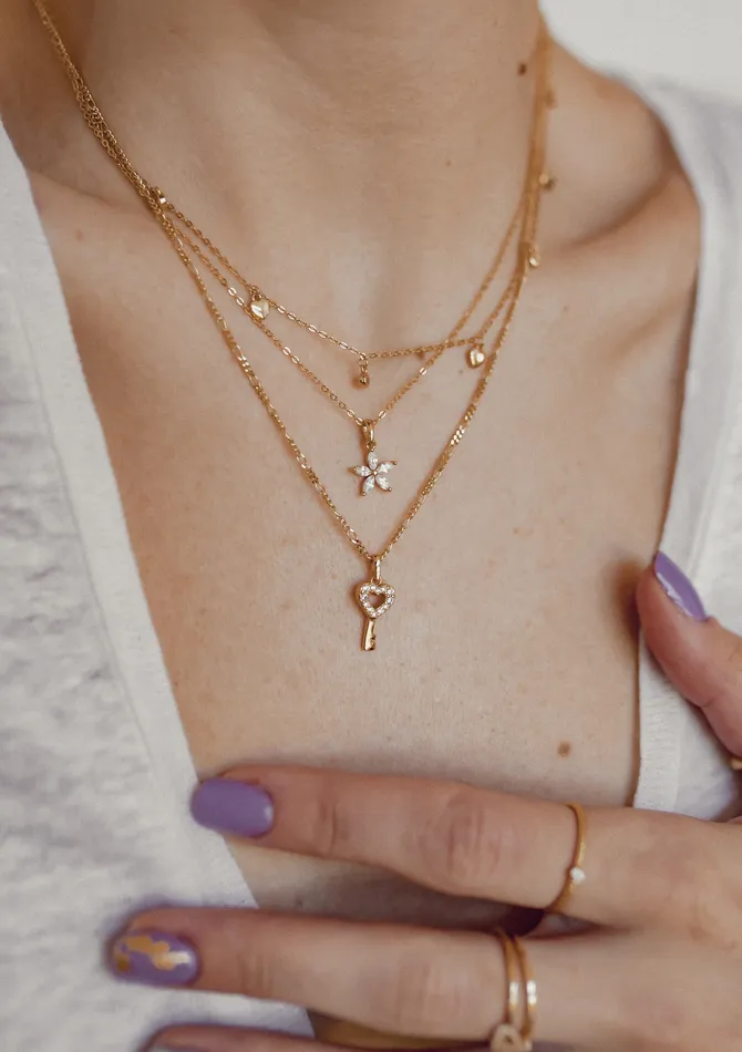 Necklaces Hey Happiness Bond Pendant for Loved Connected in Gold