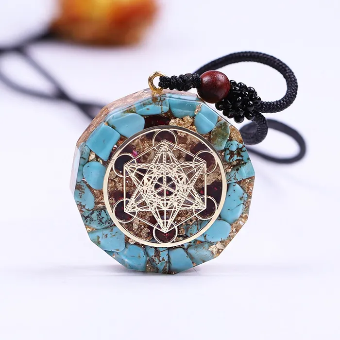 Orgonite Natural Turquoises Pendant EMF Radiation Protection Necklace Life Changing Energy Necklaces