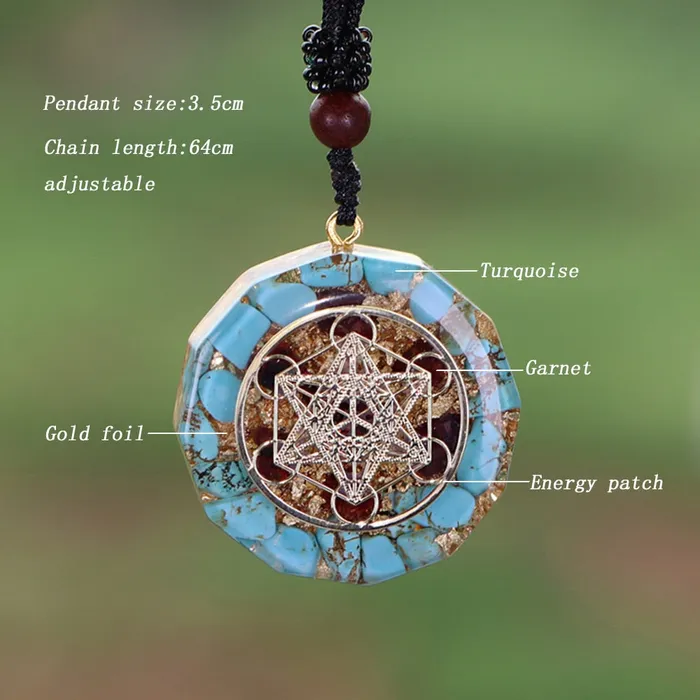 Orgonite Natural Turquoises Pendant EMF Radiation Protection Necklace Life Changing Energy Necklaces