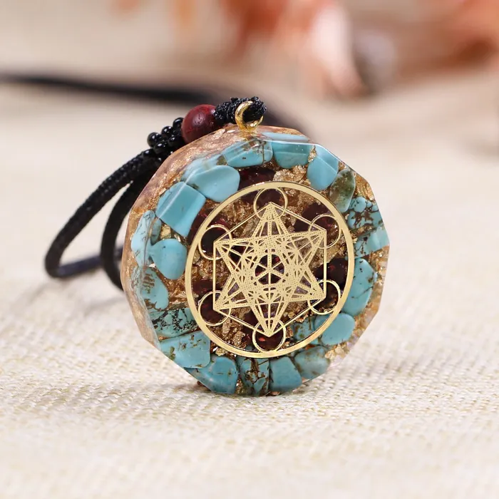 Orgonite Natural Turquoises Pendant EMF Radiation Protection Necklace Life Changing Energy Necklaces