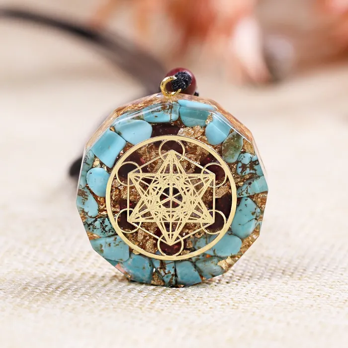 Orgonite Natural Turquoises Pendant EMF Radiation Protection Necklace Life Changing Energy Necklaces