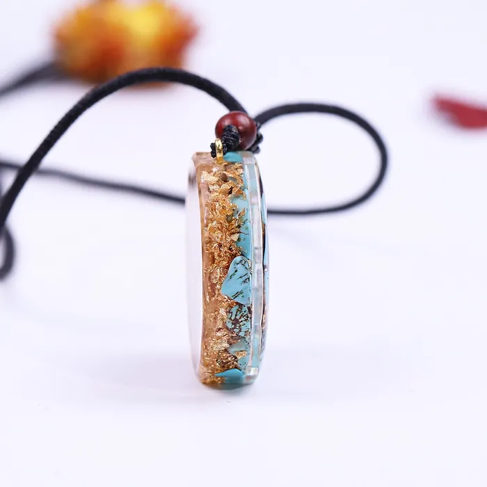 Orgonite Natural Turquoises Pendant EMF Radiation Protection Necklace Life Changing Energy Necklaces