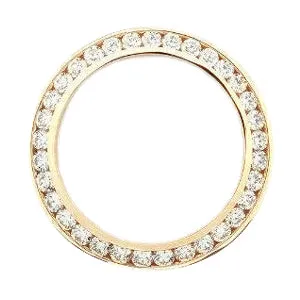 Yellow Gold 18K Custom Mined Diamond Bezel To Fit Rolex Date Mens Watch 2 Ct GB PreStyled Sets Yellow Gold 18K Custom Mined Diamond Bezel To Fit Rolex Date Mens Watch 2 Ct GB PreStyled Sets