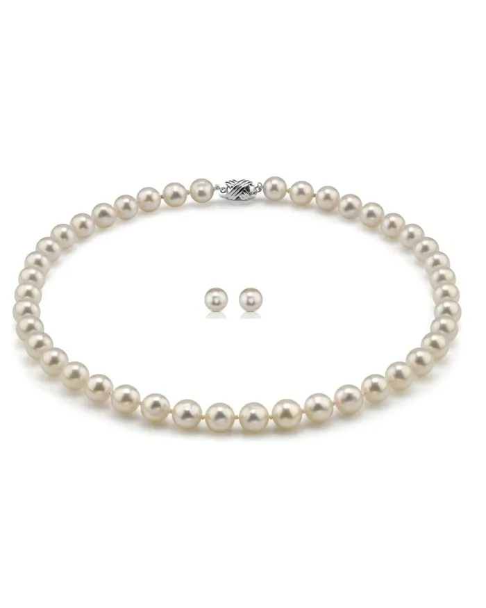Earrings SPT 8085mm Hanadama Pearl Necklace and Earring Set