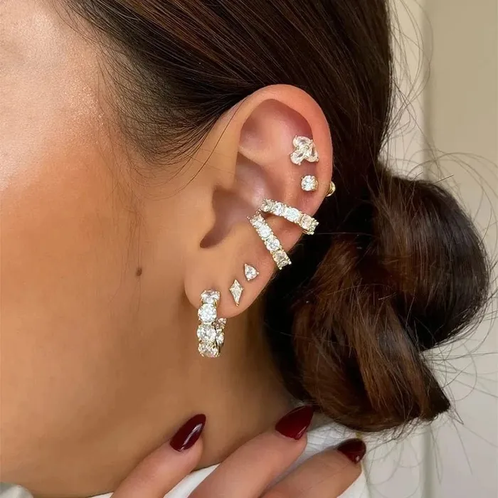Mabel Love Earrings Cubic Zirconia Huggie Earrings