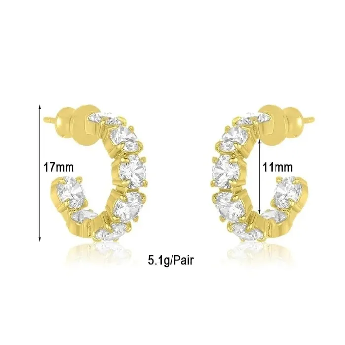 Mabel Love Earrings Cubic Zirconia Huggie Earrings