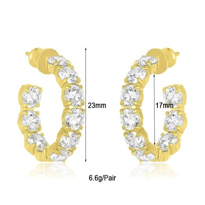 Mabel Love Earrings Cubic Zirconia Huggie Earrings