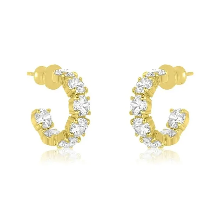 Mabel Love Earrings Cubic Zirconia Huggie Earrings