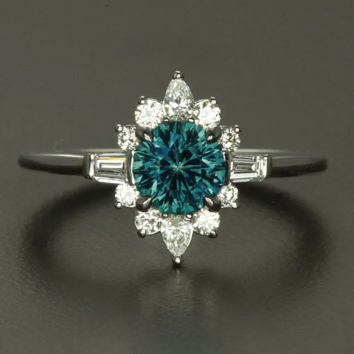 Moriartys Gem Art Rings 14k White Gold Blue Green Montana Sapphire and Diamond Ring 125 Carats Moriartys Gem Art Rings 14k White Gold Blue Green Montana Sapphire and Diamond Ring 125 Carats