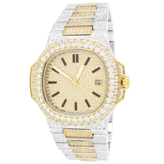 Presidential Moissanite VVS 190ct White Gold Tone Watch EMPIRE Rings Presidential Moissanite VVS 190ct White Gold Tone Watch EMPIRE Rings