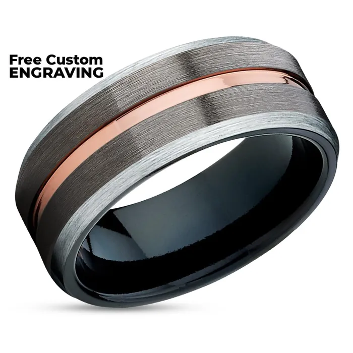 Clean Casting Jewelry Rings Rose Gold Wedding Ring Tungsten Wedding Ring Gunmetal Ring Tungsten Ring