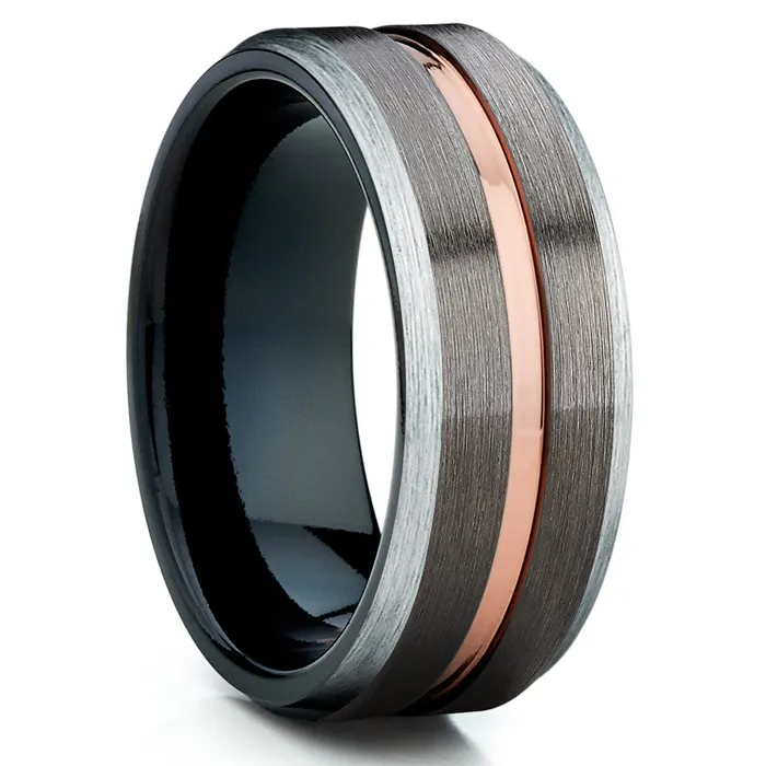Clean Casting Jewelry Rings Rose Gold Wedding Ring Tungsten Wedding Ring Gunmetal Ring Tungsten Ring