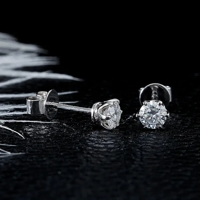 Earrings 14k White Gold Moissanite Affordable Stud Earrings 05ctw Luxus Moissanite Rings Jewelry