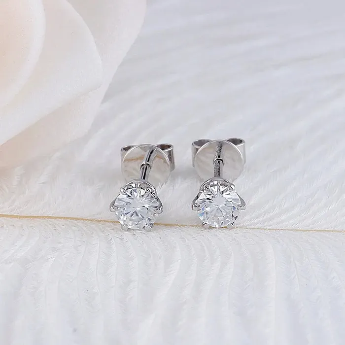 Earrings 14k White Gold Moissanite Affordable Stud Earrings 05ctw Luxus Moissanite Rings Jewelry