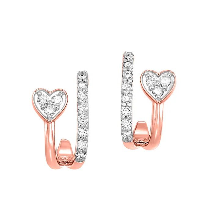Earrings Gems One 10k Rose Gold Earrings with Diamonds 025 CTW