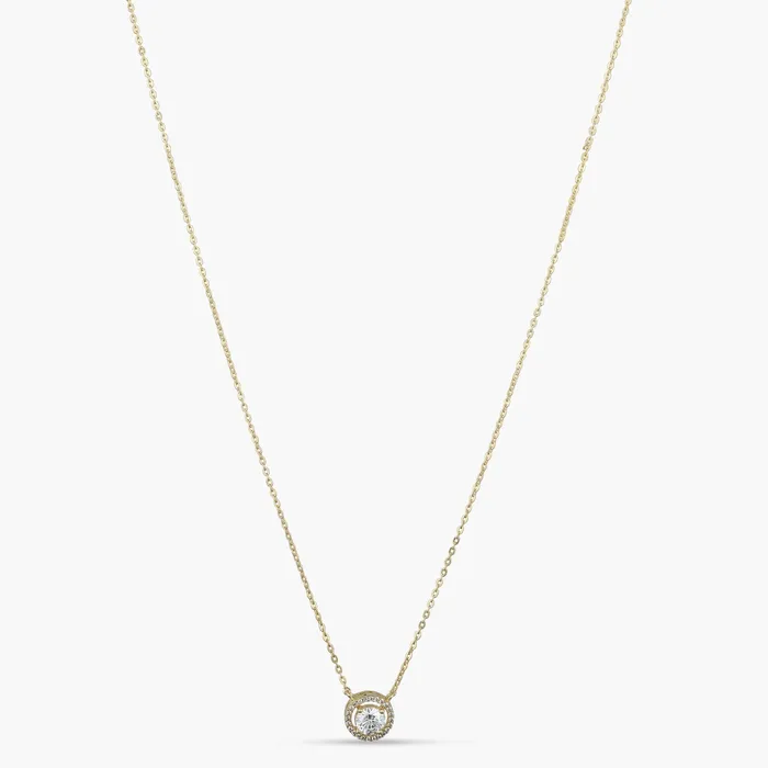 Essence Gold Plated CZ Silver Pendant Necklace SILVER Necklaces