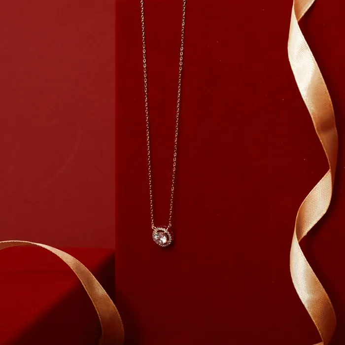 Essence Gold Plated CZ Silver Pendant Necklace SILVER Necklaces