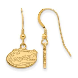 International Diamond Center Earrings Sterling Silver Goldplated LogoArt University of Florida Gator Dangle Wire Earrings